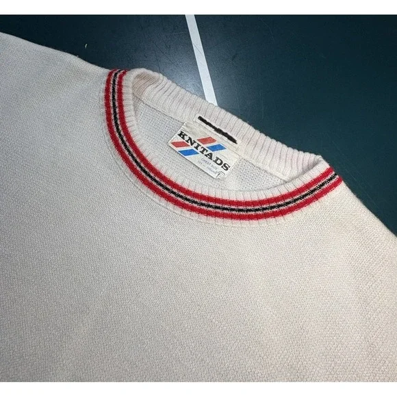 Vintage 70s Pilsner Lager Kenya Beer Knit Sweater Novelty Crewneck Size Large